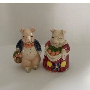 Otagiri Vintage Porcelain Salt and Pepper Piggy Shakers set Japan